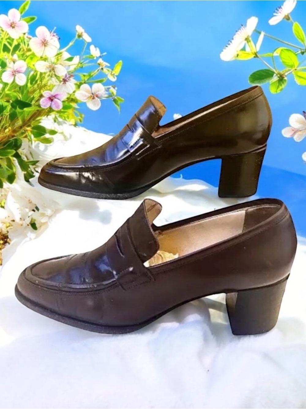 Calvin Klein Brown Leather Classic Pump Vintage '96 with Box